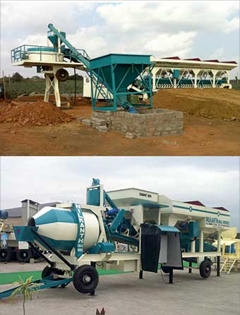 2004 - Mobile Concrete batching plant Drum mixer and Pan mixer