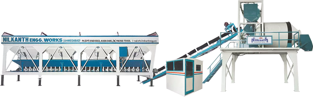 Stationary Concrete Batching  Plant - Drum Mixer - Nilkanth Engineering Works