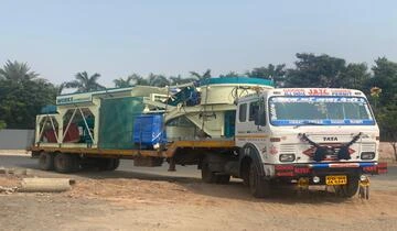 A reliable Nilkanth NE-45-SP stationary ready mix concrete plant powering local development and construction in Gandhidham, Kutch.